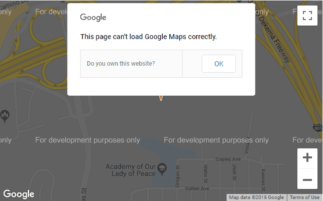 Google maps error