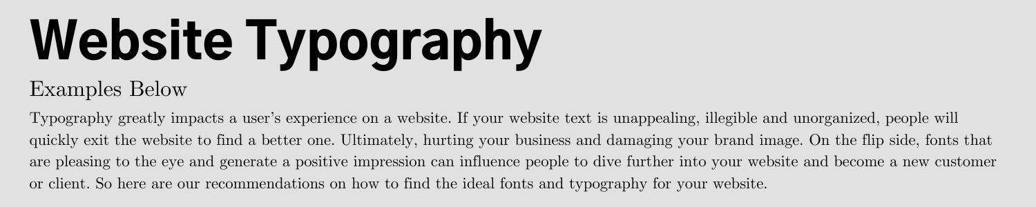 San Serif and Serif Website fonts